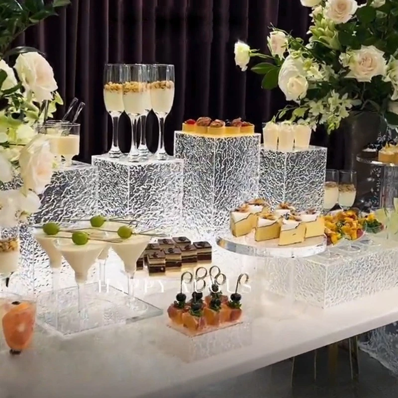 

Dessert Desk Buffet Desk Food Display Stand Acrylic Cold Food Hotel Business Tea Break Ornament Set None