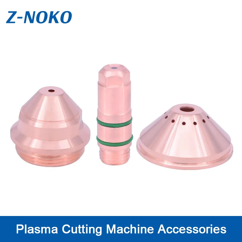 ZNOKO 10Pcs Plasma Cutting Machine Accessories Cutting Electrode 200102 YK Plasma Cutting Nozzle 200103 Protection Cap 200104