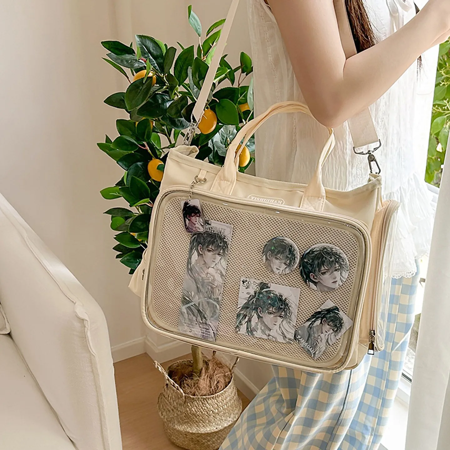 2025 New Large Capacity Transparent Backpack Japanese Style Girl Original Casual Daily Commuting Versatile Backpack