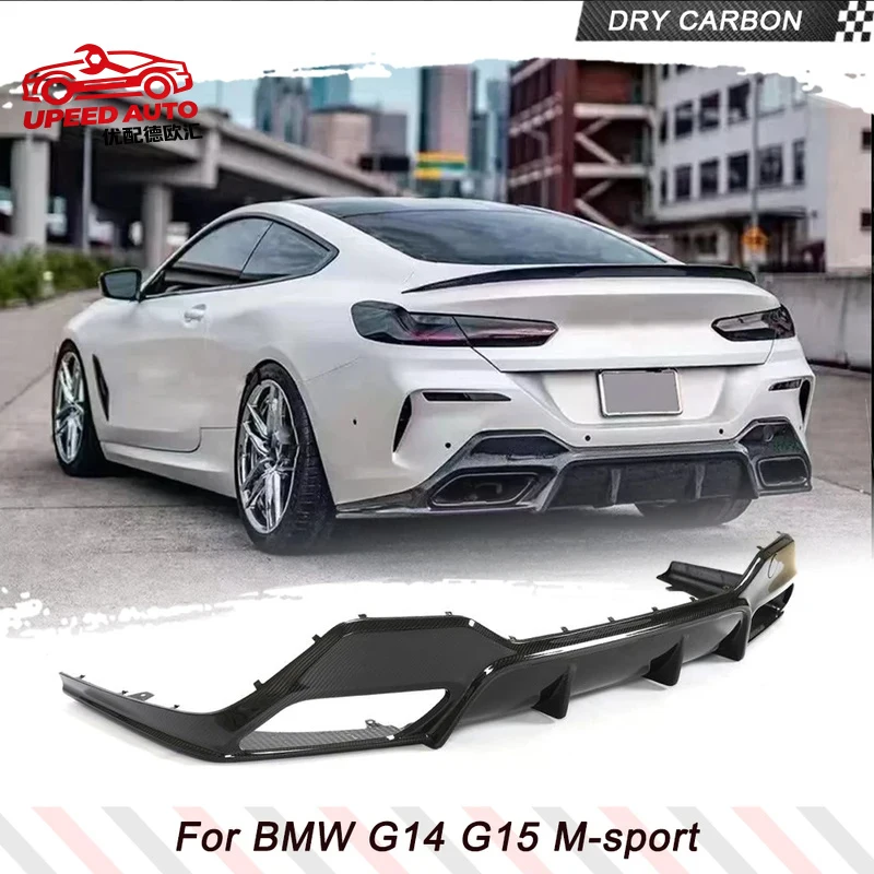 

Suitable for Prepreg Dry Carbon Car Lip BMW 8 Series G14 G15 M Sport 2 Door 2018-2021 Rear Bumper Diffuser Spoiler