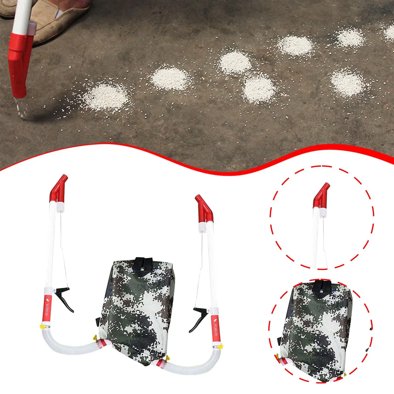 Manual Fertilizer Spreader Fertilizer Sprayer with Bag for Turf Garden Cane