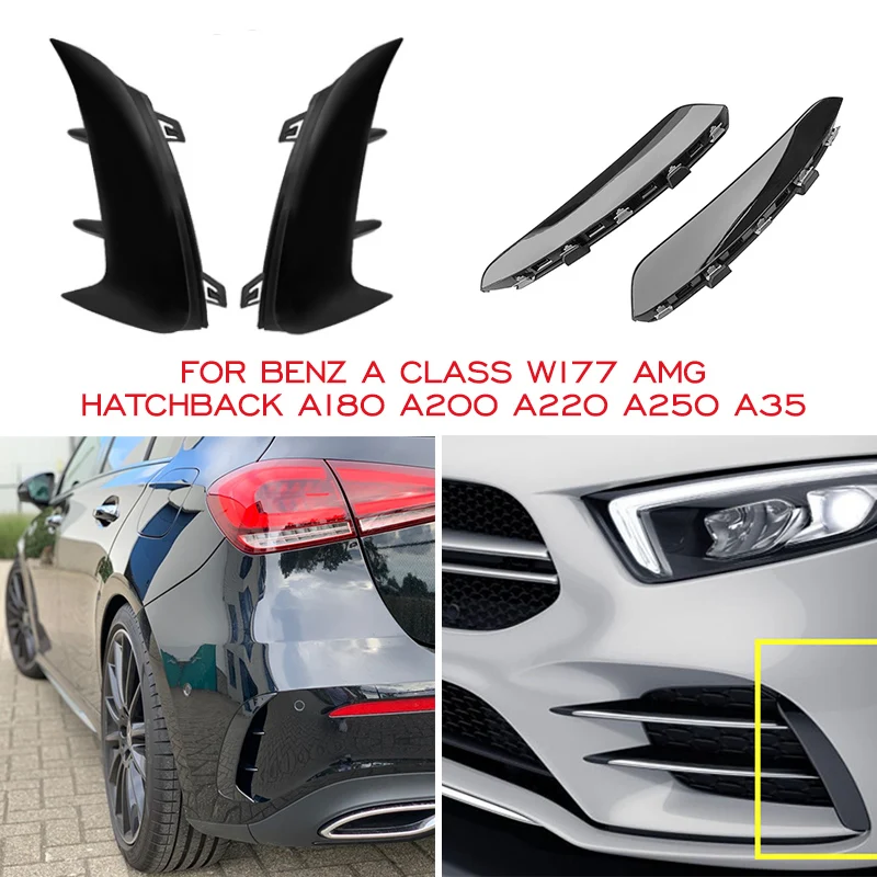 

Rear Front Bumper Side Spoiler Sticker Fender Canards Fins For Mercedes Benz A Class W177 Hatchback 2020-2025