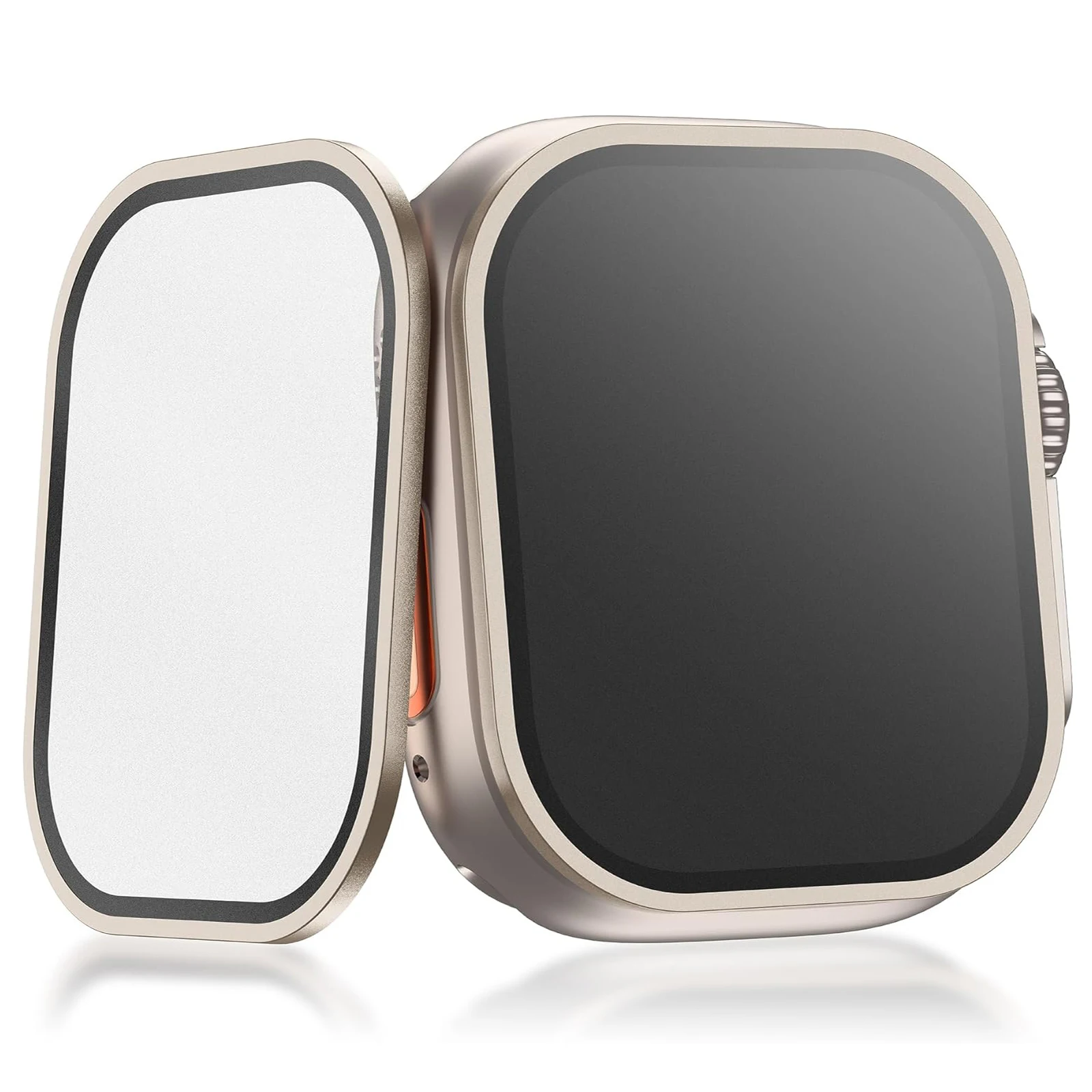 Titan-gehärtete Glasfolie für Apple Watch Ultra 3 49mm Metallrahmen Kratzfester Bildschirmschutz Serie Ultra 1-2 Zubehör