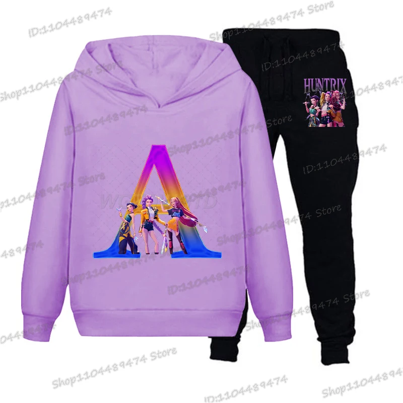 

Детские комплекты с буквенным принтом и персонажами мультфильмов для мальчиков и девочек, одежда с героями мультфильмов в стиле аниме, толстовки с капюшоном KPop + брюки, спортивный костюм из 2 предметов