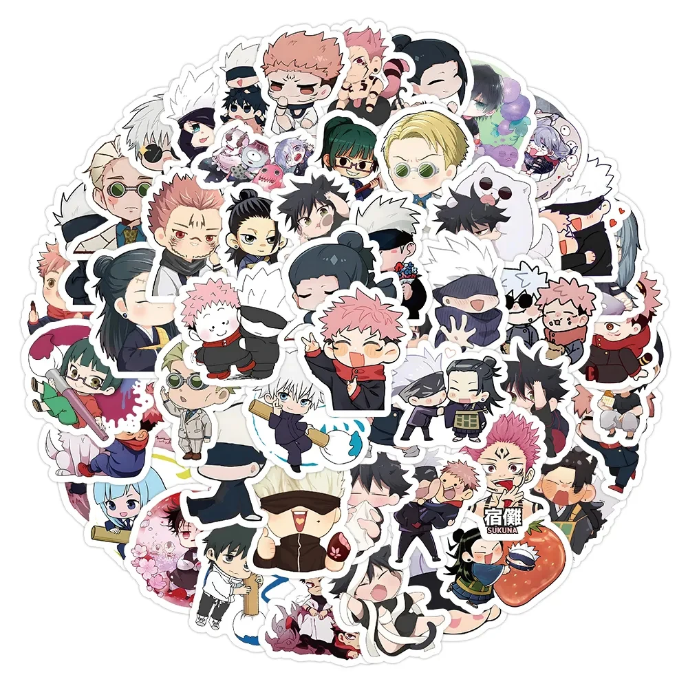 10/30/50/100pcs Manga Kawaii Jujutsu Kaisen Anime Stickers Itadori Yuji Decal Laptop Phone Skateboard Decoration Sticker Kid Toy