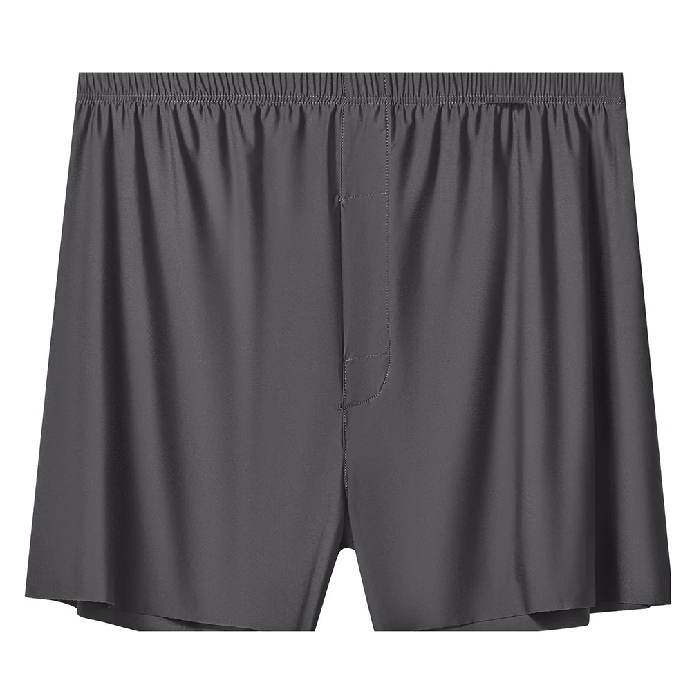 Men Thin Ice Silk Loose Boxer Shorts Stretch Underwear For Man Solid Trunks For Home Arrow Pants Calcinha SeamlessMen's Clothing