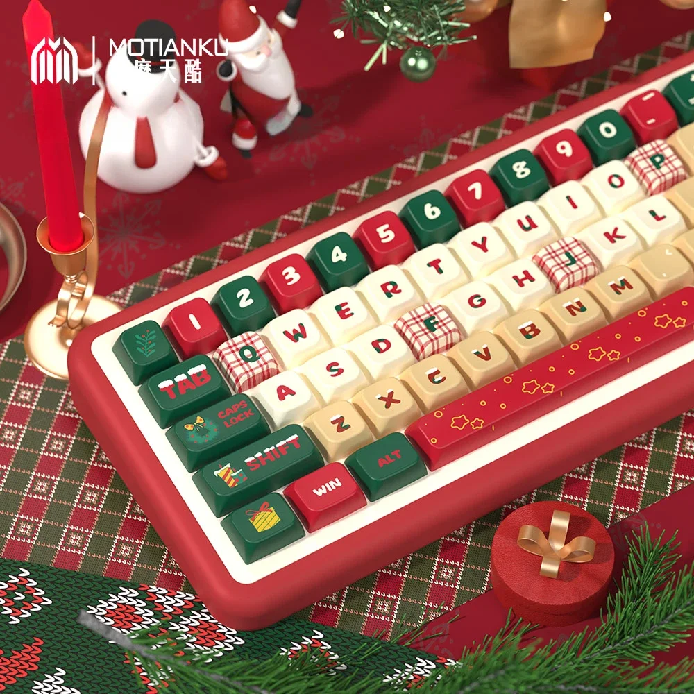 Imagem -05 - Natal Faça Você Mesmo Keycap Conjunto Pbt 158 Teclas Grande Conjunto Personalizado Cereja Mda para 60 64 84 98 108 Teclado Mecânico de Jogos mx Switch