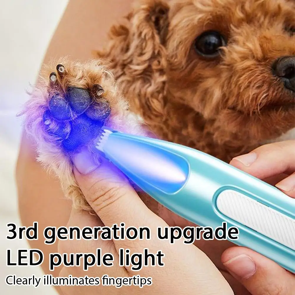 Cortapelos eléctricos para mascotas, afeitadora de pies para perros y gatos, recortador de pelo 360 °   Limpieza de pelos de patas de mascotas con carga USB, productos de aseo para mascotas