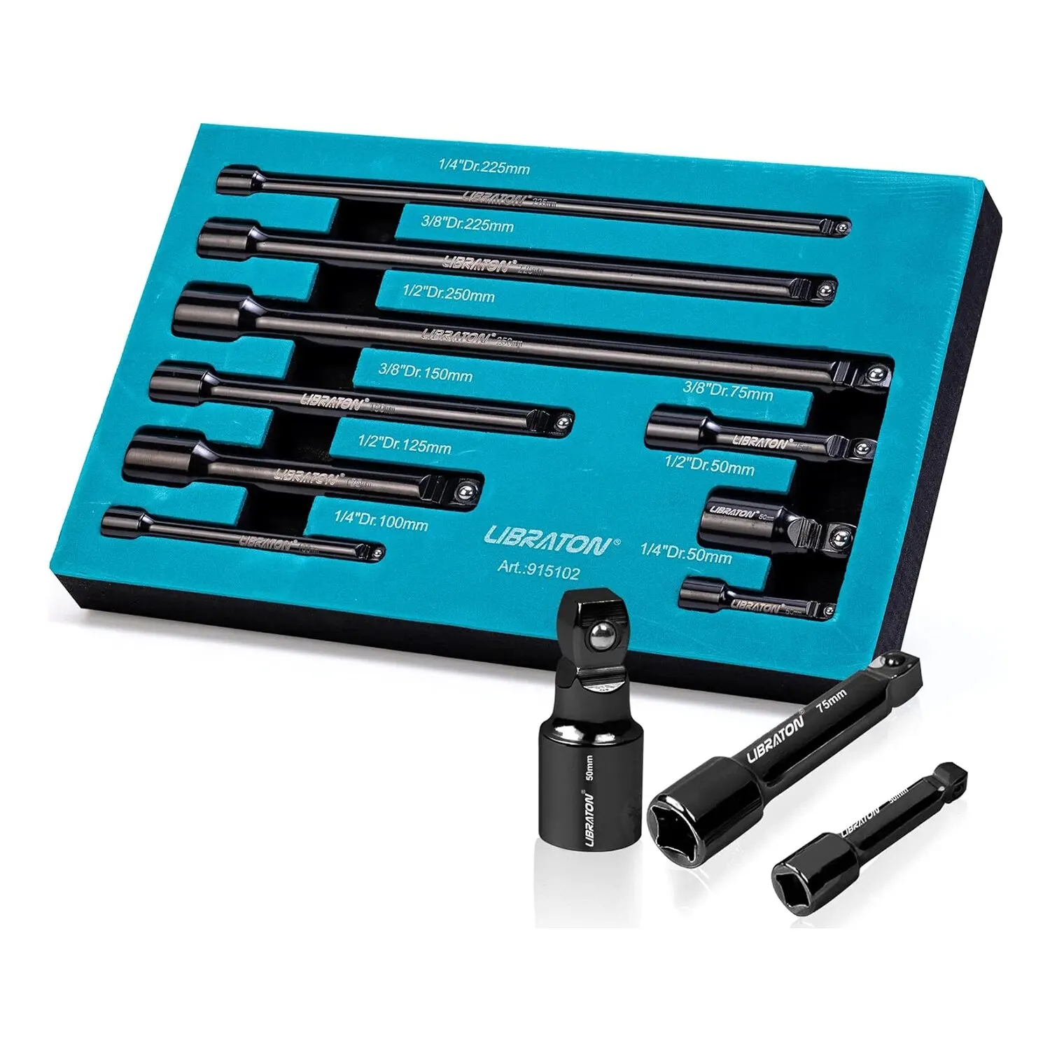 🧰 Juego De 20 Barras De Extensión HORUSDY Para Dados 1/4", 3/8" Y 1/2" – Acero Cromo Vanadio Pulido