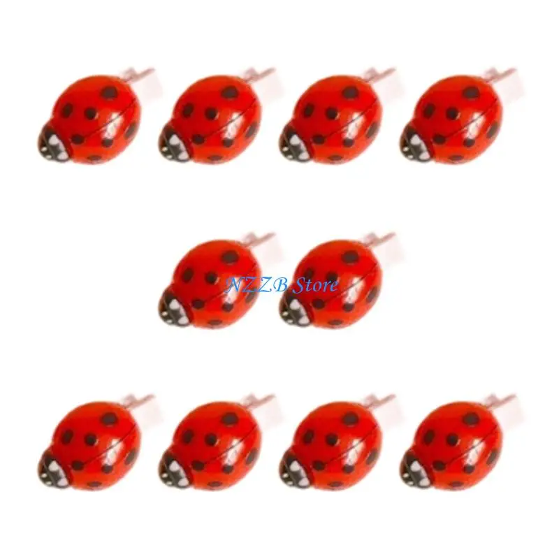 

T21F 10Pcs Realistic Ladybird Hair Clip Insect Design for Girls Hair Accessories