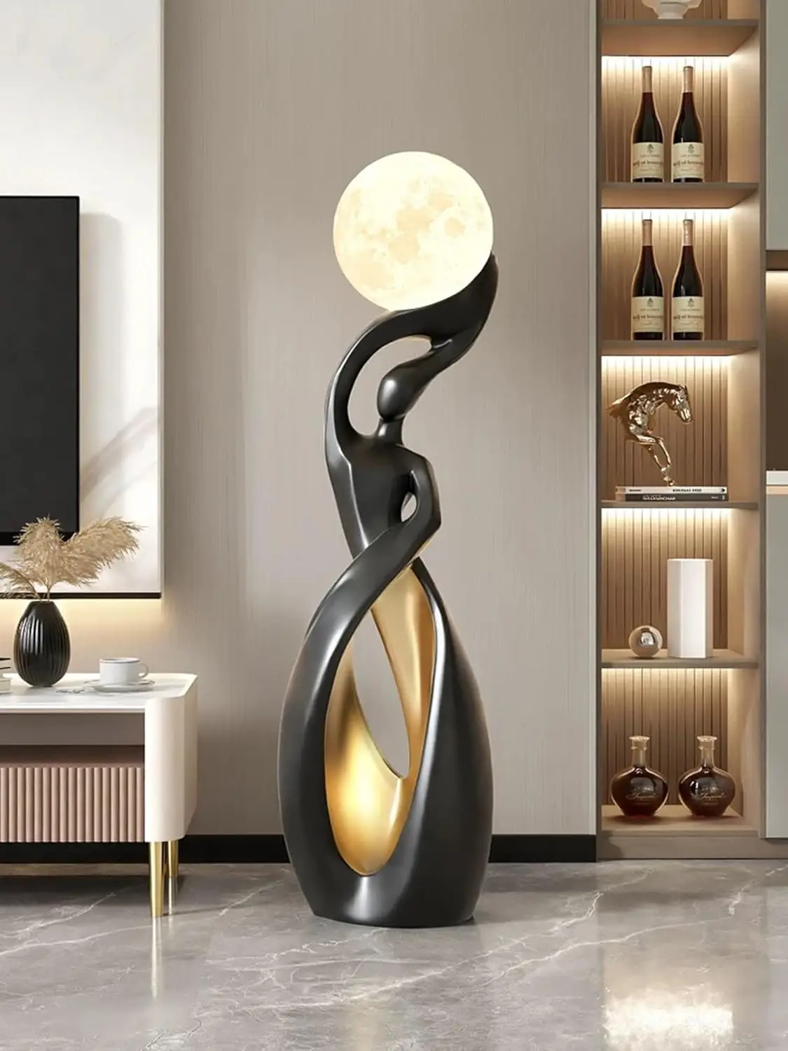 

Современный минималистичный торшер, креативный скандинавский светильник для гостиной, прикроватный светильник для спальни с 3D-изображением Луны, высокий, для декора, на заказ