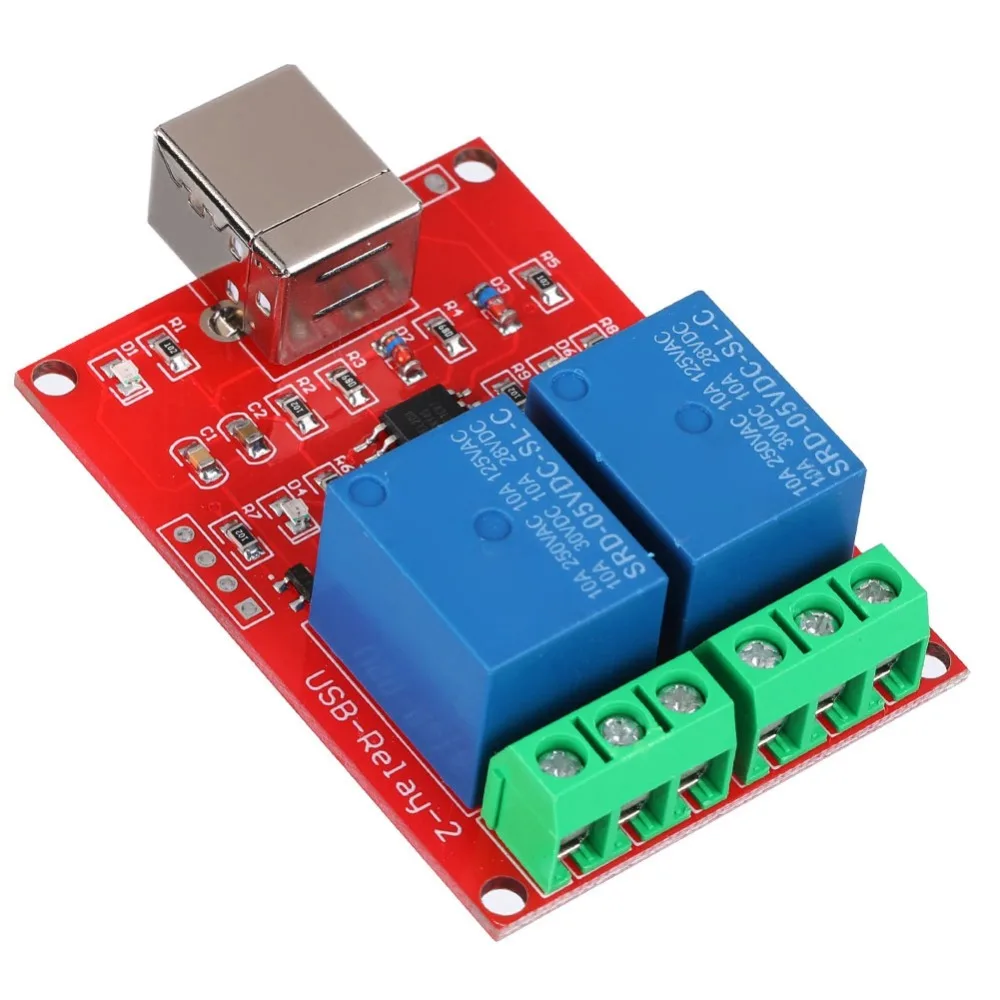 2-Channel USB Smart Switch Controller Plug and Play No Driver Required PC Relay Drive Module 5V Computer Control Relay Module