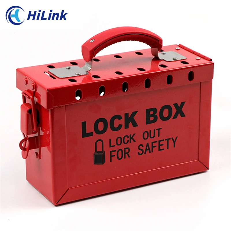 Safety LOTO Portable Metal Steel Industrial Group Management Lockout Station Lock Box with Keyhole Slot