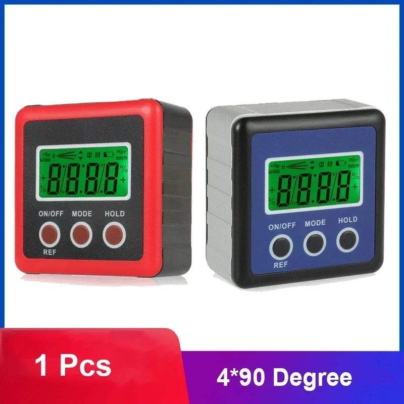 

Digital Angle Gauge Finder Protractor Inclinometer Resolution Level Box With Backlit LCD Display 4*90°Degree Magnetic Base