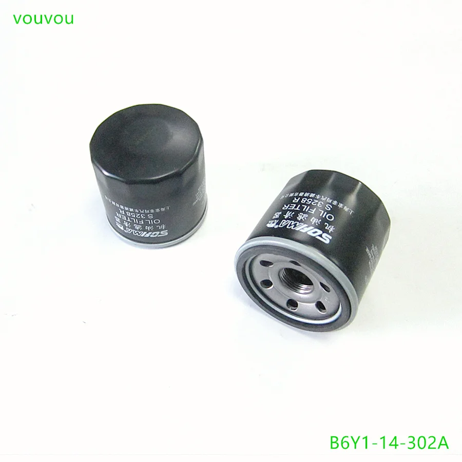 Car accessories engine oil filter B6Y1-14-302A for Mazda 323 protege 5 BJ Premacy CP 626 mazda 2 MX-5 Haima 7 M3 M6 S5 Haima 3