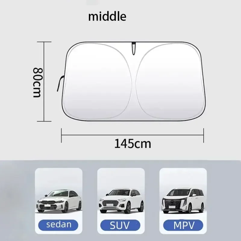 Car Front Window Sunshade UV Protection Shade Sun Protector Windshield Visor Cover Auto Curtain Sunshade Accessories Car parts view 6