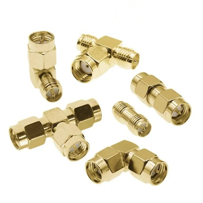 1pcs SMA RF Adapters SMA-JK/JJJ/JJW/KK/KJK/JKW Male to Female Reverse Polarity Right-Angle Double Three-Way