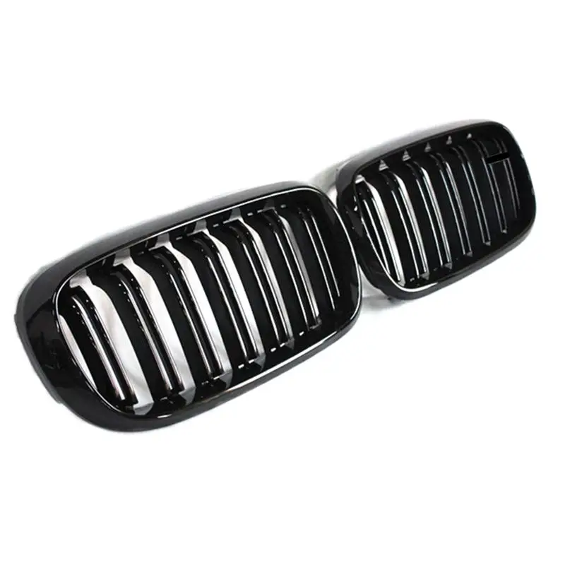 Glossy Black Double Slat Front Bumper Kidney Grill Grille for X5 X6 F15 F16 2014 - IN ABS Material Car Grille