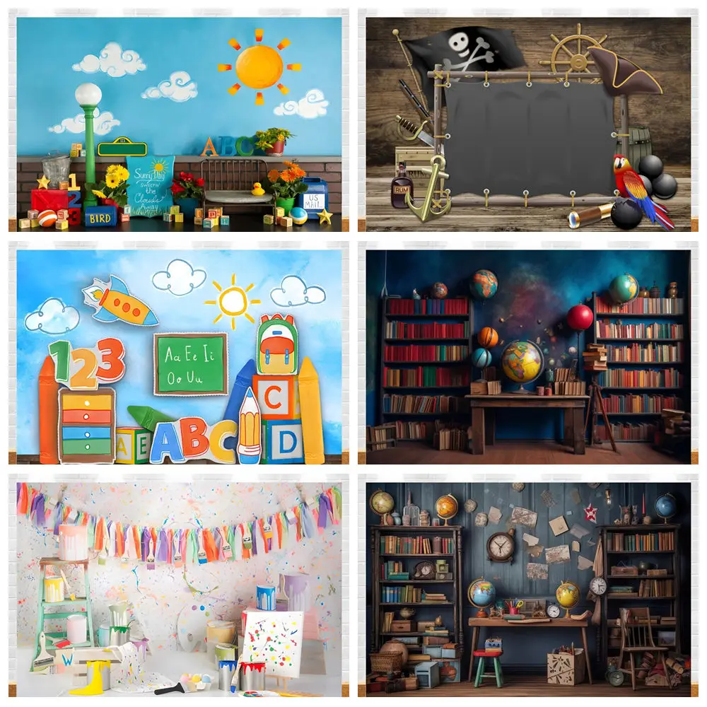 

Kindergarten School Age Back to School Season Graduation Season Campus Gathering Display Kids Blackboard Pencil Backdrop