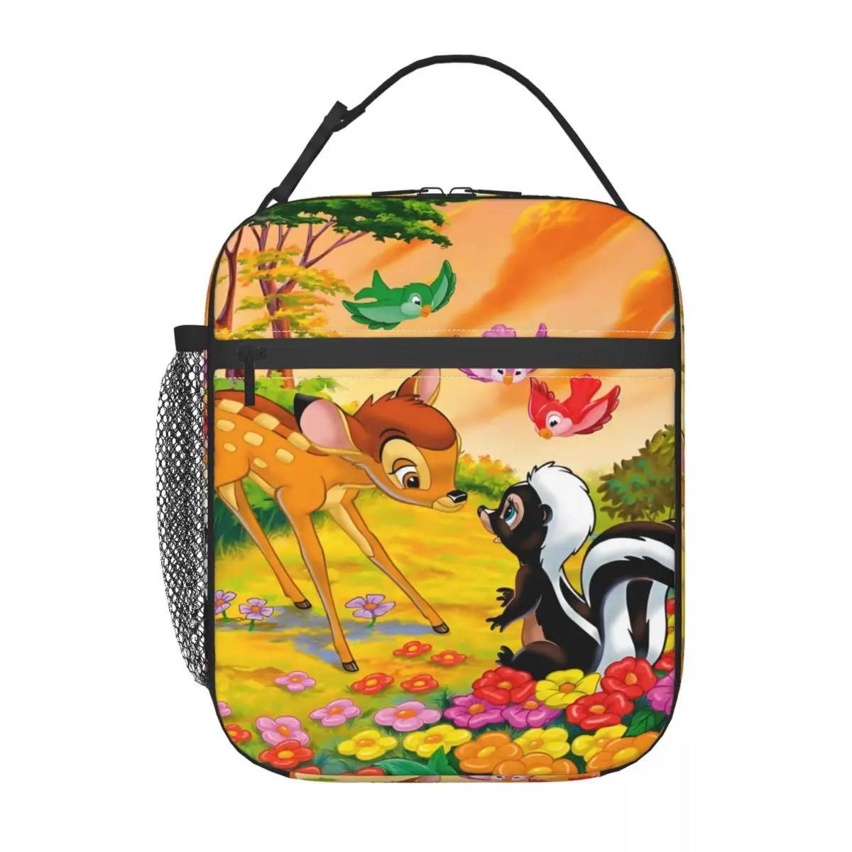 

Custom Bambi Cartoon Hot Insulated Lunch Bag for School Office Food Comic Resuable Cooler Thermal Lunch Box Women Kids