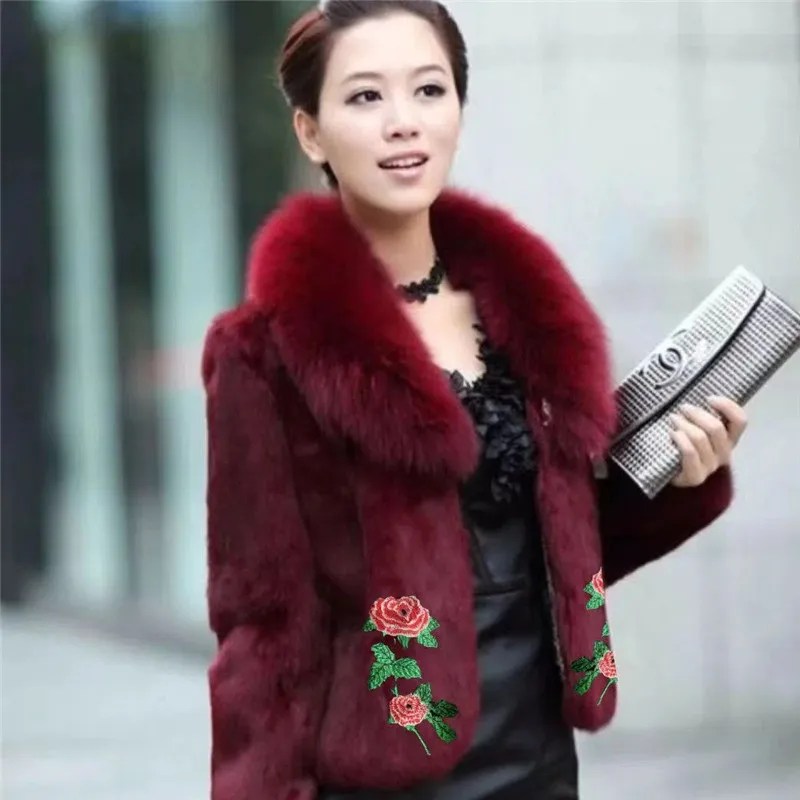 Autumn And Winter New Miss Imitation Fur Short Coat Korean Version Outerwear Slim Fit Imitation Fox Fur Collar Mink Velvet Coat