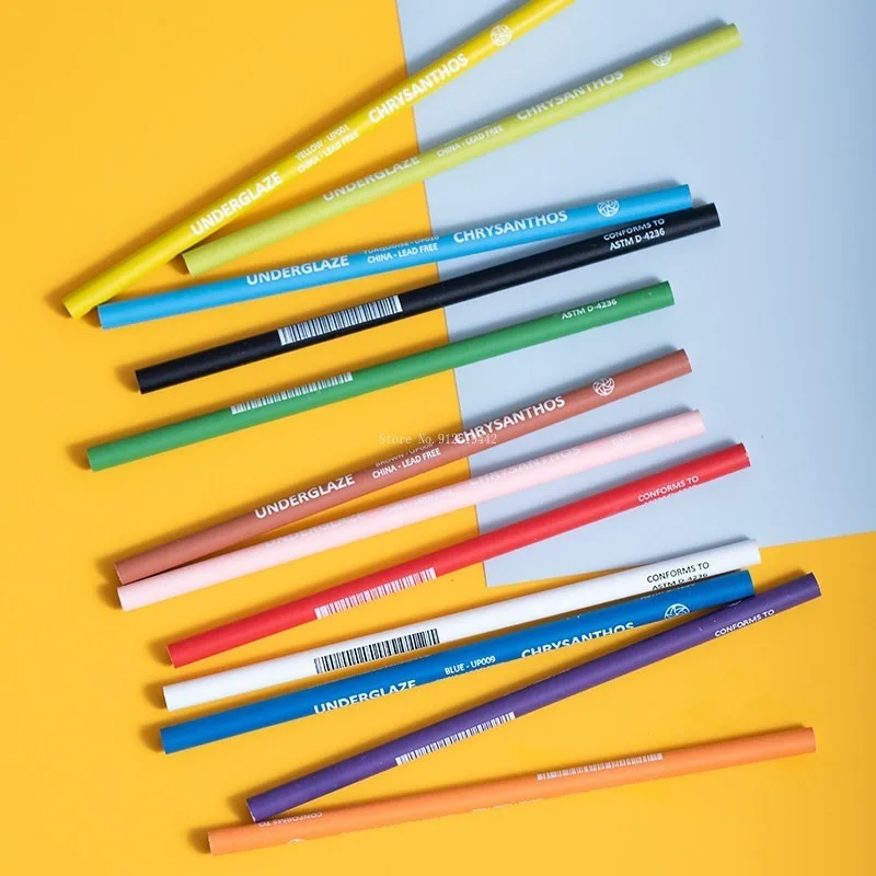 999-1305 ℃ Pottery Art Underglazed Colored Pencil 6-color Set Handmade DIY Painting Graffiti Coloring Ceramic Oil-based Pencil