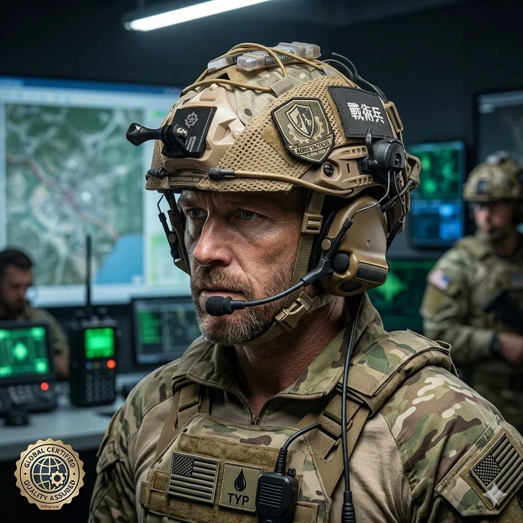 

Military Airsoft Helmet Set 6 in 1 with Headset Signal Light Flashlight Outdoor Paintball Bump Kit for Hunting CQB Tactical Gear