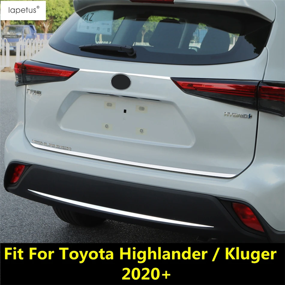 

Rear Trunk Tailgate Door Molding Strip Decor Cover Trim For Toyota Highlander / Kluger 2020 - 2024 Stainless Steel Exterior