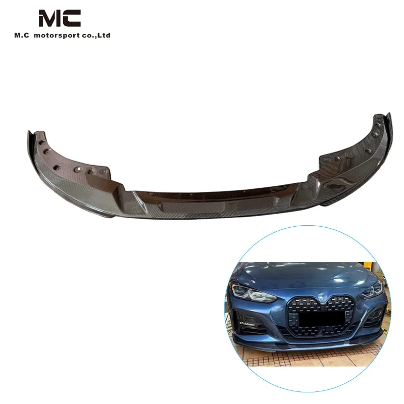 

For BMW 4 Series G22 Carbon Fiber 3D Style Real Carbon Fiber Front Lip High Quality Front Chain Spoiler