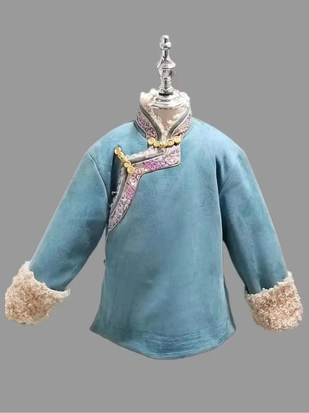 Nowa tybetańska odzież dziecięca wyściełana bawełną odzież męska i damska ten sam zimowy aksamitny top ciepła kurtka