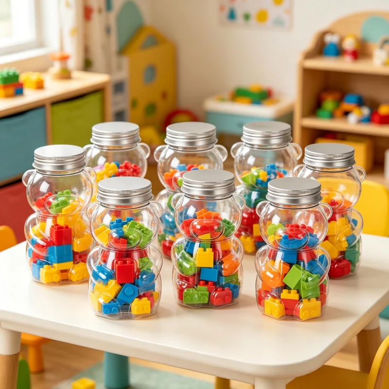 2026 Latest Models Little Bear Plastic Jars, Hollow Little Bear Shaped Bottles For Making Gifts And Decorations
