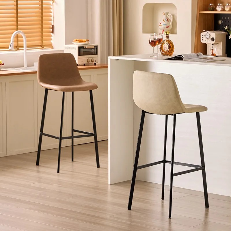 Computer Counter Bar Chair Leather Minimalist Designer Coffee Bar Chair Island Makeup Backrest Taburete De Bar Home Furniture