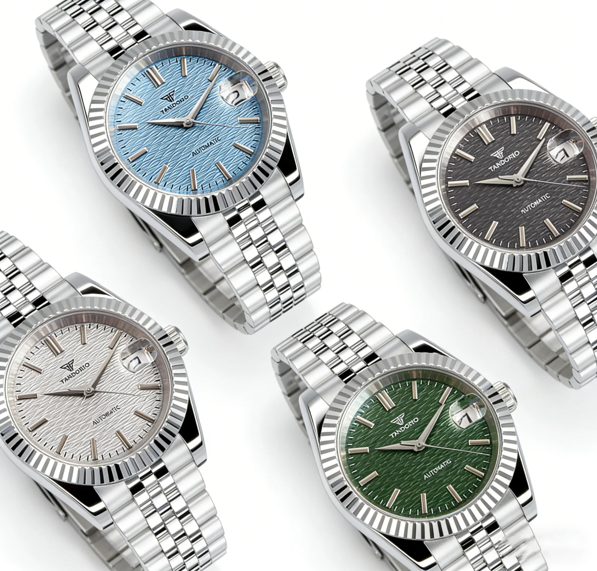 

Tandorio Automatic Watch for Men NH35A Movement Stainless Seel Blue Green Black Dial Sapphire Crystal Lady Watches 36mm 39mm