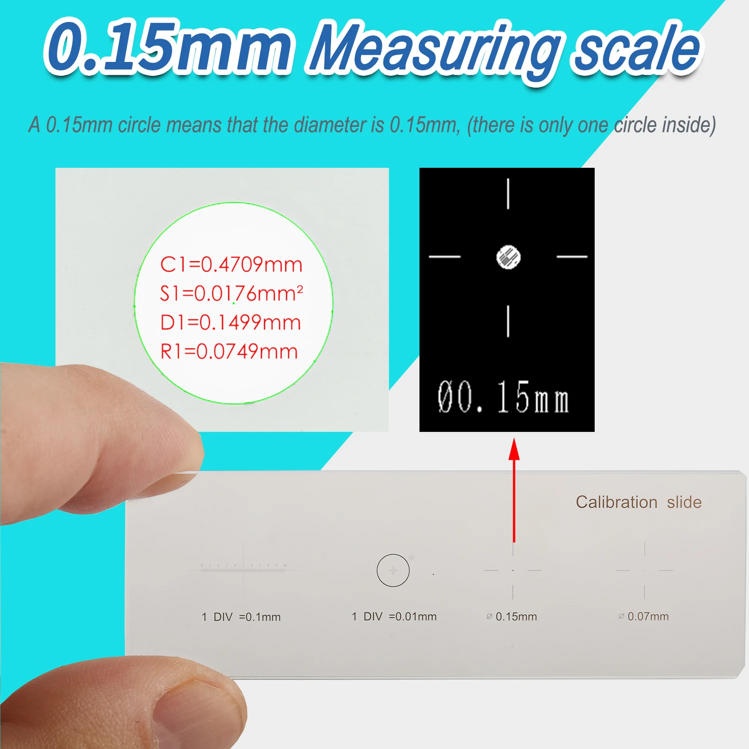 Microscópio koppace, micrômetro de medição especial de 0.01mm a 0.1mm, régua para medição de microscópio