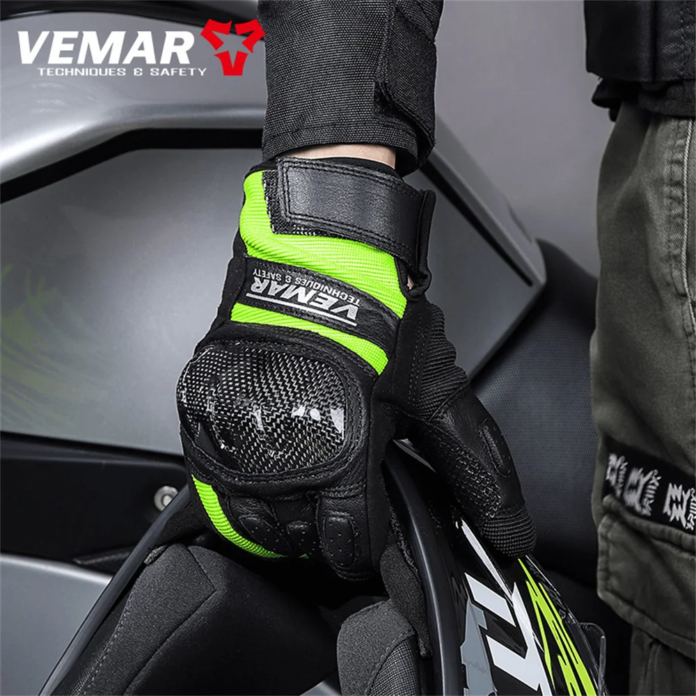 

New Motorcycle Racing Gloves Wear-resistant Motocross Cycling Gloves Carbon Fiber Protective Shell Motorbike Gloves Touchscreen