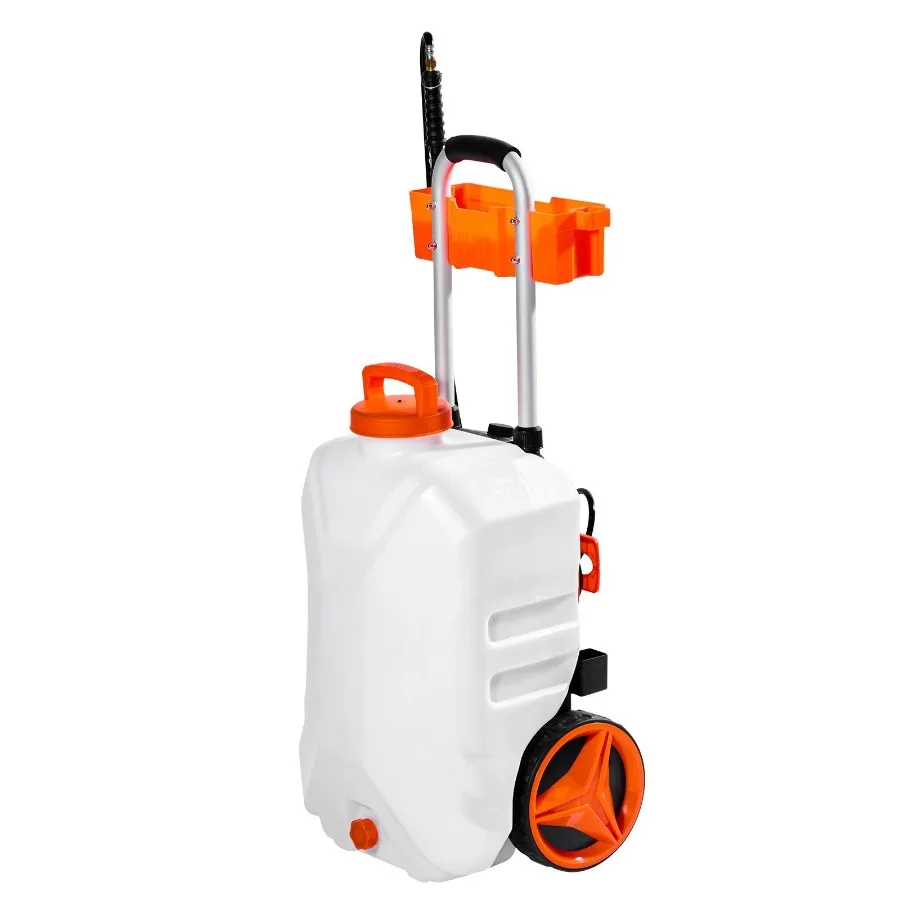 

10 Gal Battery Powered Sprayer with Cart Wheeled 080 PSI Electric Weed Sprayer