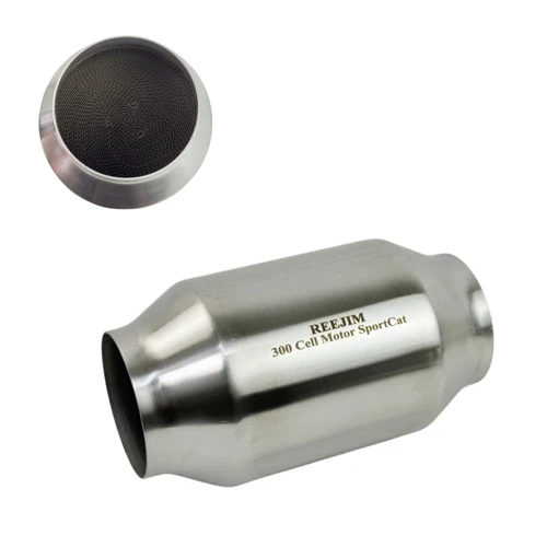 Convertidor catalítico de sustrato metálico de alto flujo 300 celdas Entrada de 2,5'' 3"" Acero inoxidable Ajuste universal 7.87""x4,5"" (200x114 mm)