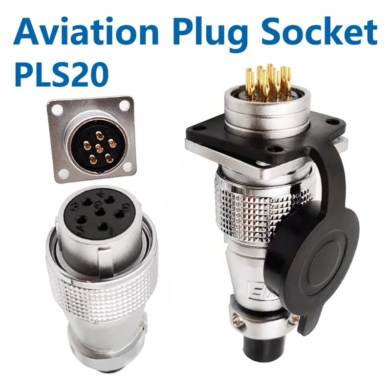 2/3/4/5/6/7/8/9/10/12 Pin PLS20 Aviation Connector Air Carrier Male Female Connector Plug WS20 TP20 Opening Diameter 20mm