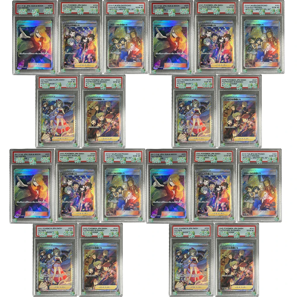 2017 DIY Anime PTCG Graded Card JPN Sun Moon Fa/Cynthia Ultra Shiny #258/401 GX GEM MT 10 Collection Trading Card Label Gift