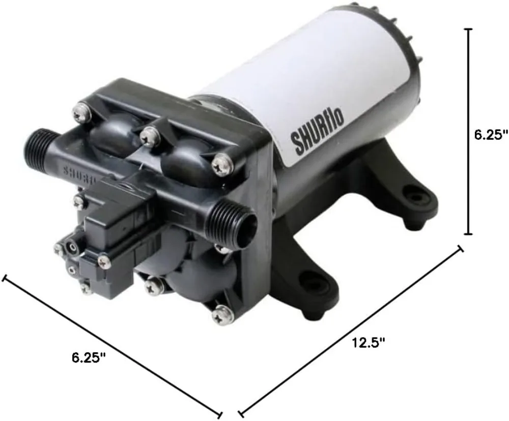 مضخة مياه كهربائية 12 فولت تيار مستمر 4 GPM 55 رطل لكل بوصة مربعة ذات تدفق عالي للسيارات RV البحرية #1