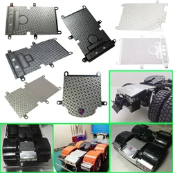 Simulatie Metalen Zilveren Staart Skid Plate voor 1/14 Tamiya RC Truck Auto Scania 770S R620 Benz MAN koning Hauler Diy Onderdelen Speelgoed