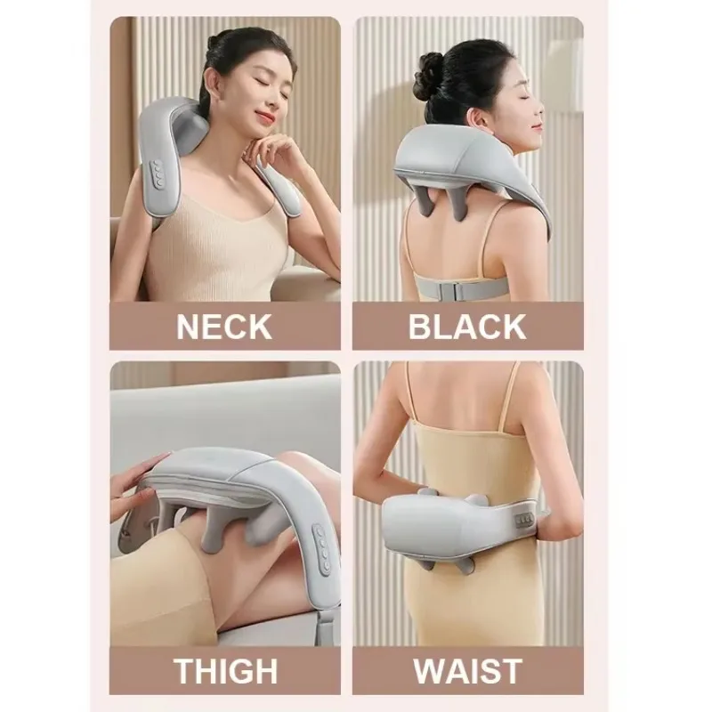 Best Seller Portable Smart Neck and Shoulder and Back Massager Pillow with Heating Shiatsu for Office Home Travel