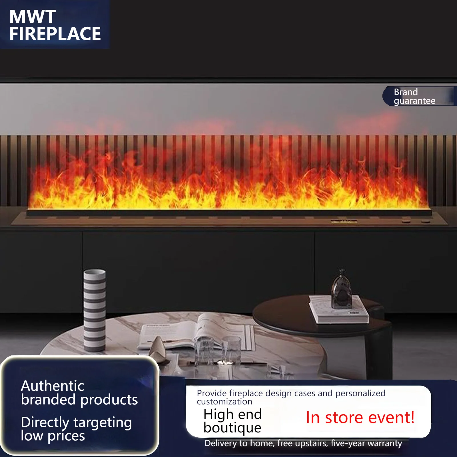 🔥 2025 Upgrade Portable 3D Mist Fireplace with 7-Color Mood Lights | USB-C Rechargeable & Battery Operated | Ultra-Lightweight