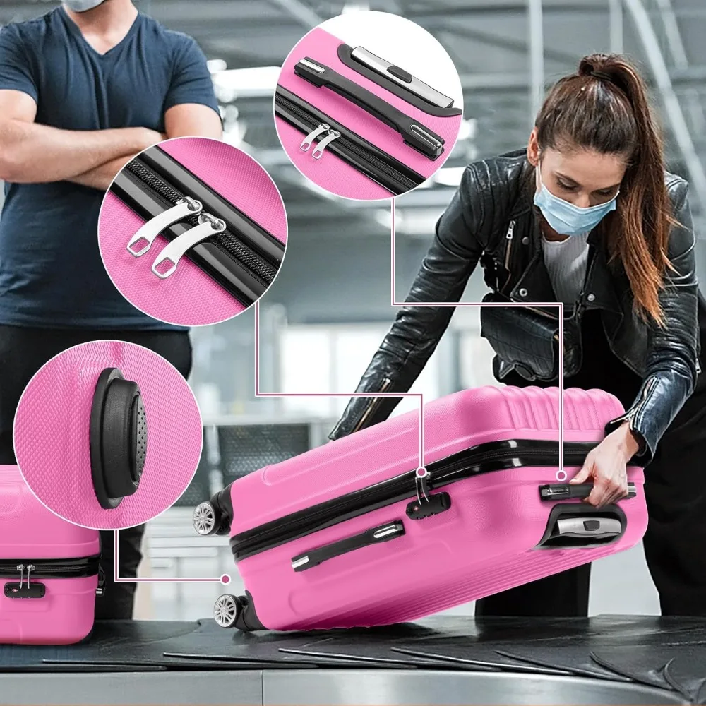 bagagem giratória rígida expansível, azul, bagagem de mão de 20 polegadas