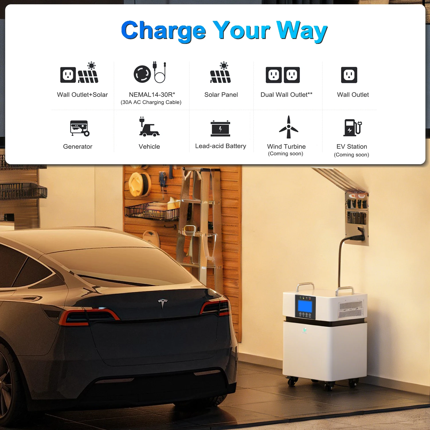 Plug And Play 5kwh 8kwh 15kwh 16kwh Lifepo4 Battery All In One Solar Generator 5kw 220v AC Output Moveable Power Station view 6