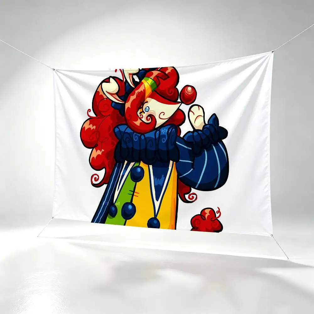 Cartoon Clown M-Moe A ReGect  Flags Wall Hanging Background Art Banner for Bedroom Home Outdoor Decor