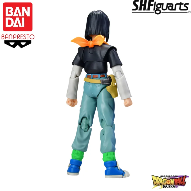 

In Stock Original Bandai S H Figuarts Joint Movable Dragon Ball Android 17 Action Figure Garage Statue Collectible Ornaments