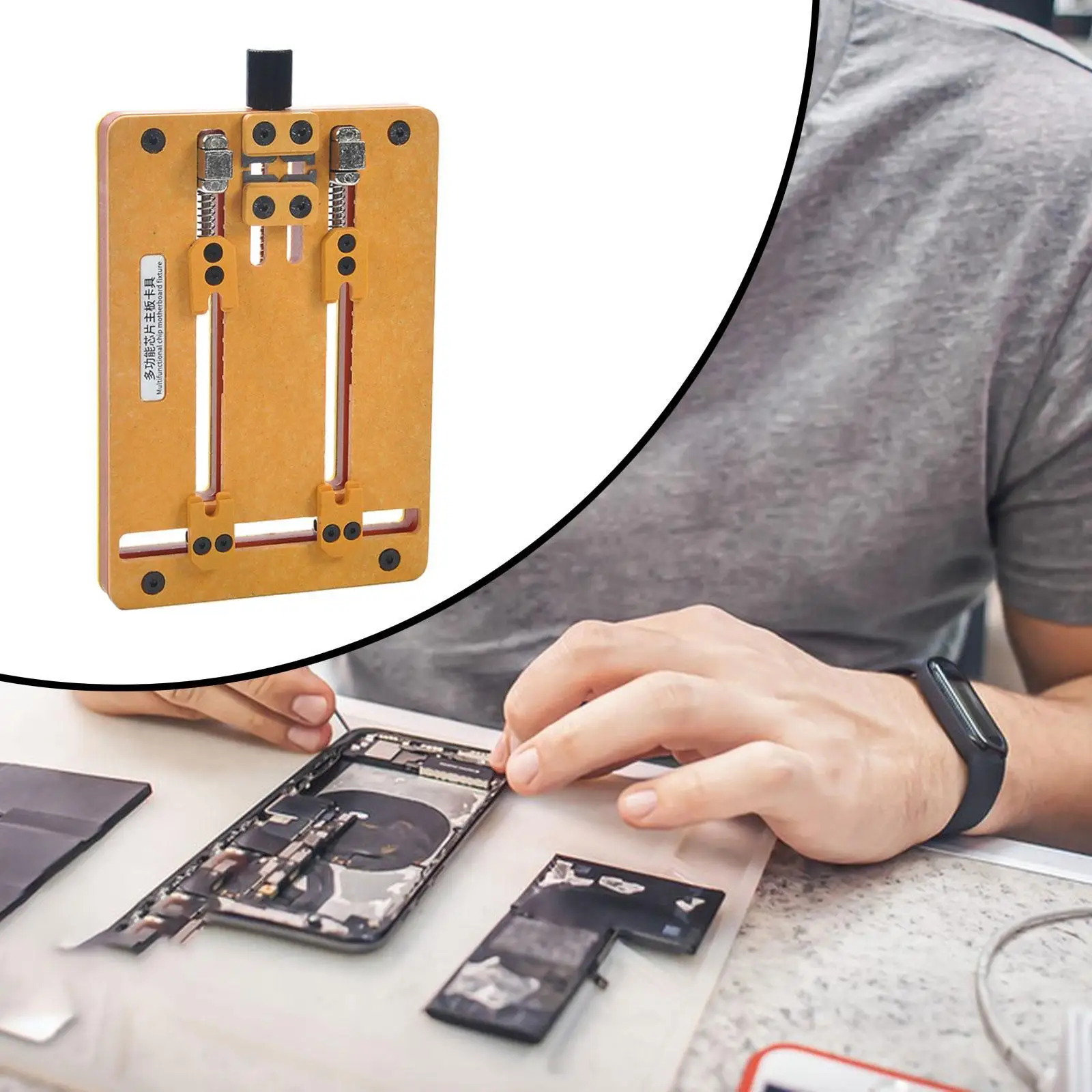 Dispositivo di riparazione del telefono Fissaggio Resistenza alle alte temperature Maschera di saldatura in metallo Supporto per circuito di fissaggio multifunzionale