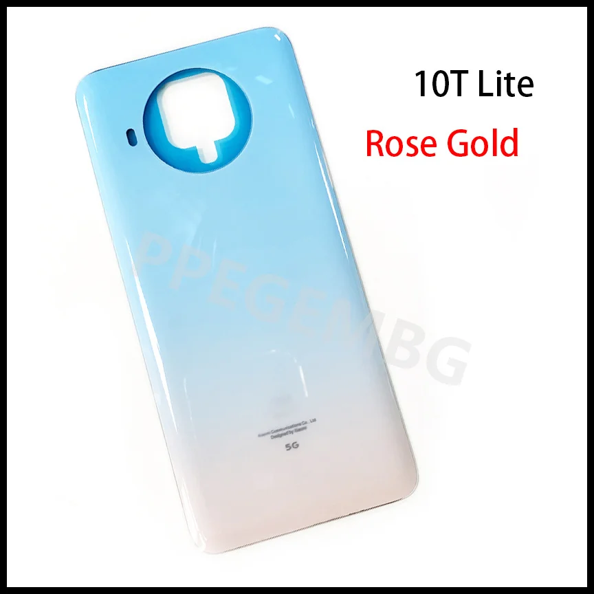 Achterglas Voor Mi 10T Lite 5G Voor Xiaomi Mi 10T Lite Behuizing Achterkant Case Accu Cover Paneeldeksel Deur + Zelfklevend Vervangend Onderdeel