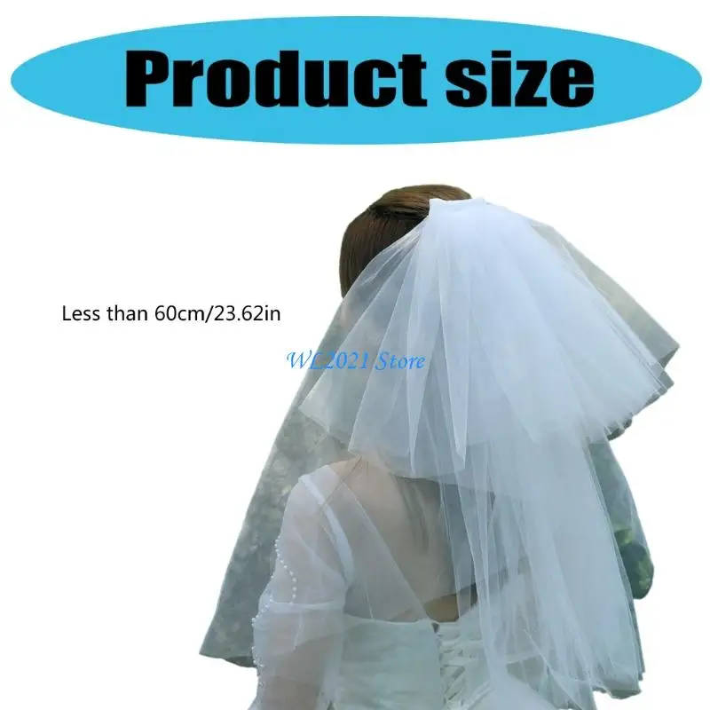 G5GC Cổ Điển Mạng Che Mặt Đám Cưới Vải Sheer Tóc Trang Trí Cho Cô Dâu Lễ Tạo Kiểu Tiệc Độc Thân